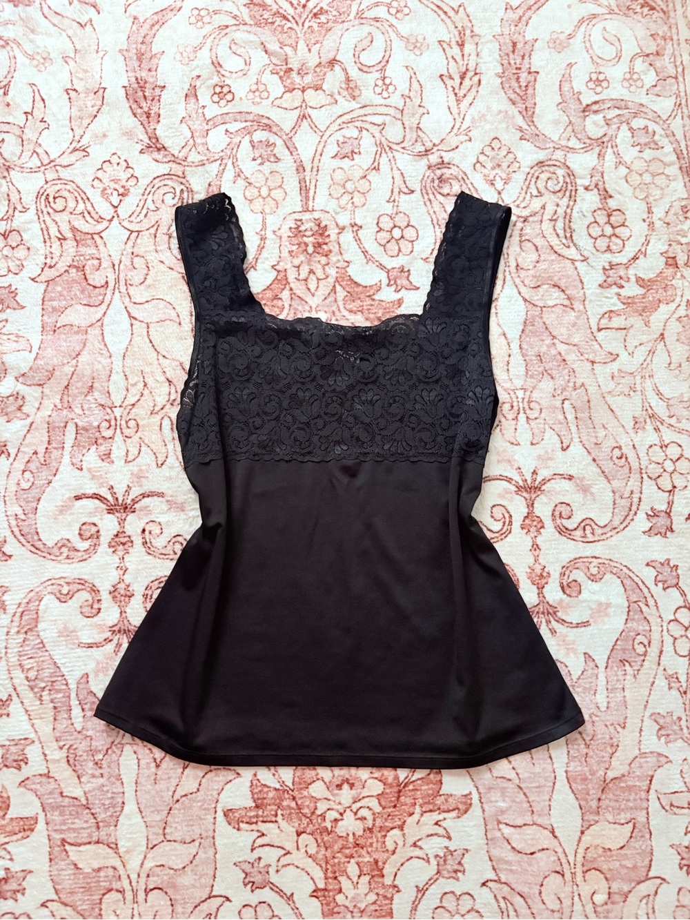 Women's Black Lace-Trim Tank Top